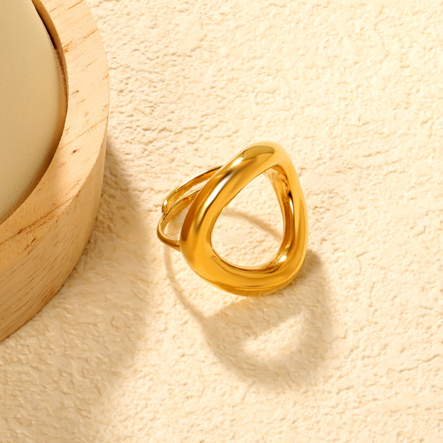 Wholesale 18K Gold Plated Sculpted Statement Ring Hypoallergenic asonjewelry