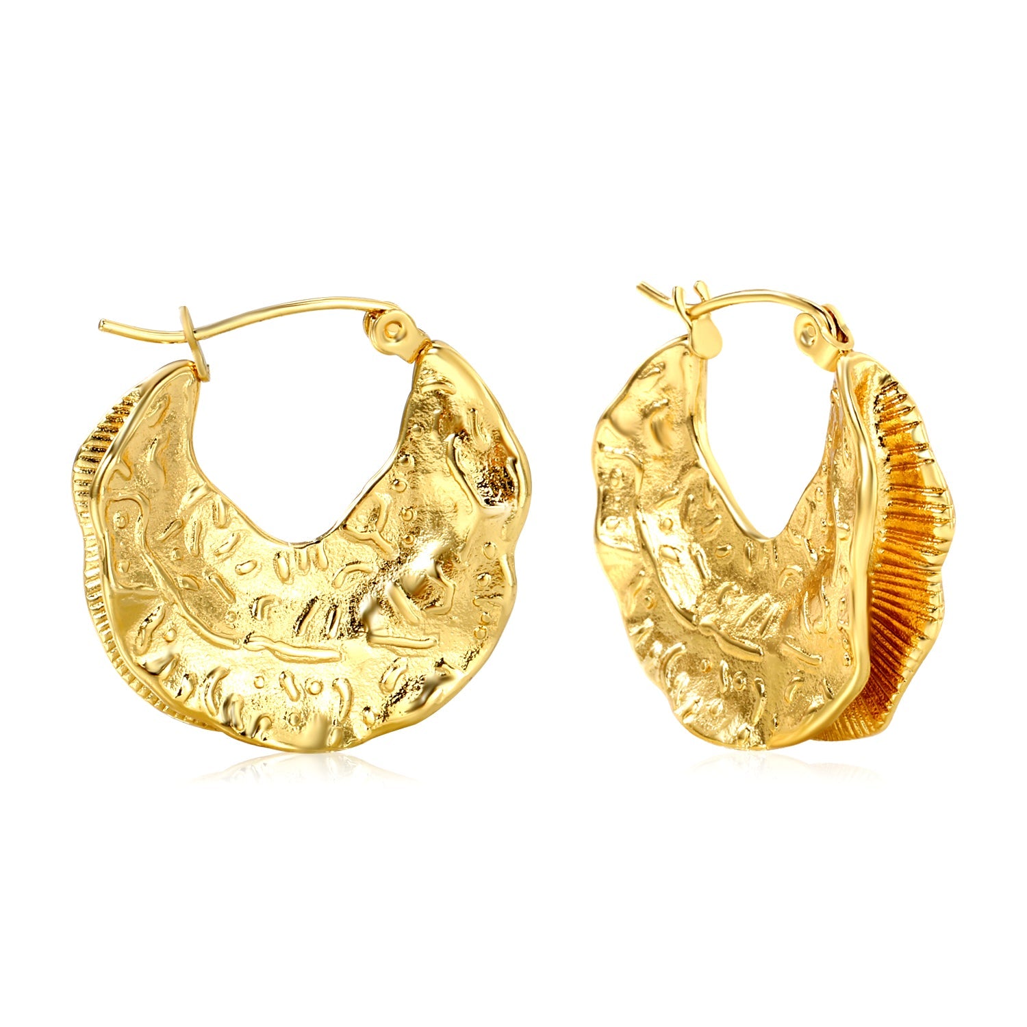 6.3*26mm cast maple leaf earrings gold color asonjewelry
