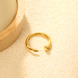 Wholesale 18K Gold Plated Minimalist Cuff Ring with Crystals Hypoallergenic
