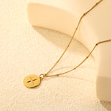 0.4mm Side-Pressed Bead Necklace 40+5cm+Tail Tag Gold Pendant Clasp Oval Clasp