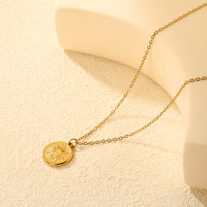 Sun-Shaped Casting Technique Necklace, Gold asonjewelry