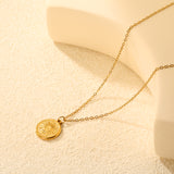 Sun-Shaped Casting Technique Necklace, Gold