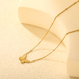 Butterfly design cast-craft necklace with beads, gold