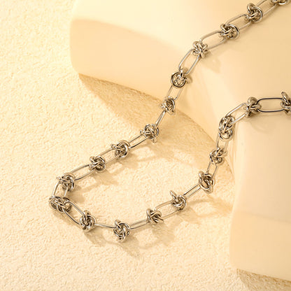 Wholesale 18K Gold-Plated Floral Declaration Chain Necklace Hypoallergenic Steel/Gold asonjewelry