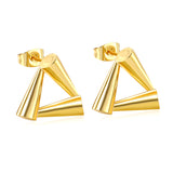 16.8*15.5mm ball and stick triangle earrings gold color