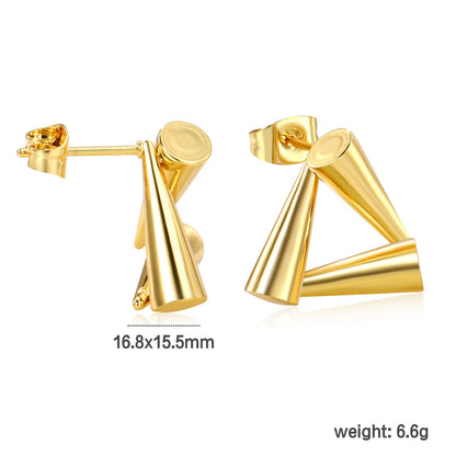 16.8*15.5mm ball and stick triangle earrings gold color asonjewelry