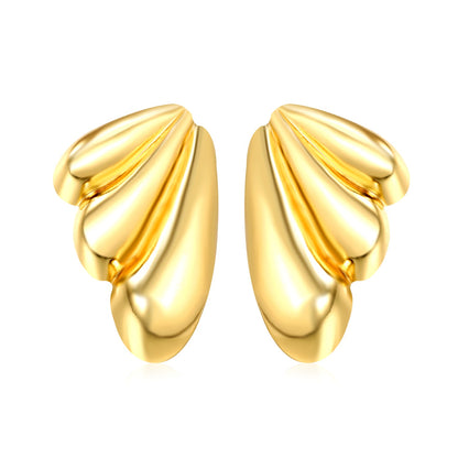 22*25mm winged stud earrings gold color asonjewelry