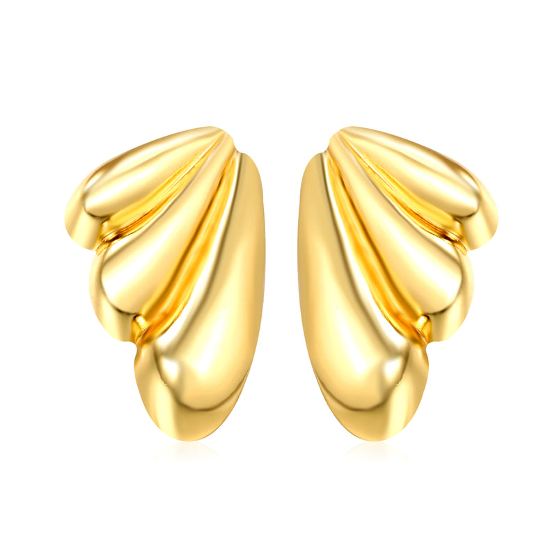 22*25mm winged stud earrings gold color