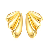 22*25mm winged stud earrings gold color