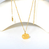 0.4mm Side-Mounted Polished Beads Necklace 40+5cm+Tail Tag Gold Pendant Clasp Oval Clasp