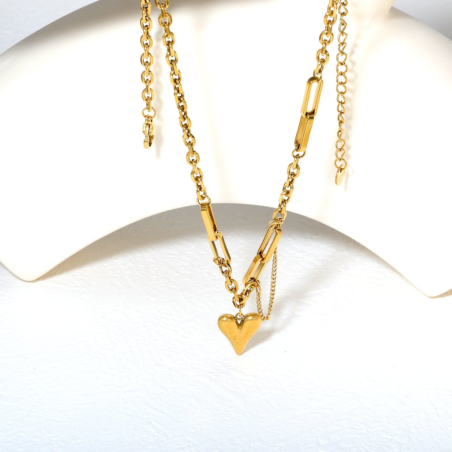 Unique Design Chain with Heart Pendant Necklace asonjewelry