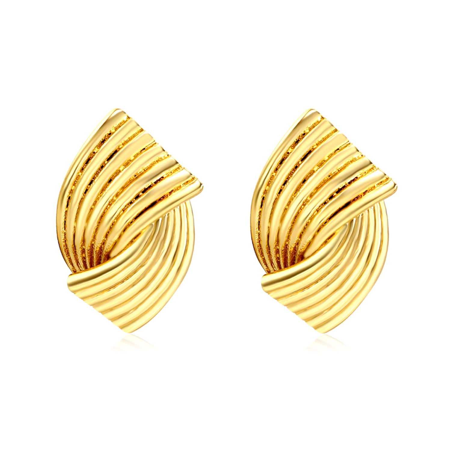 17*25.7mm Double Piece Curved Earrings Gold color asonjewelry