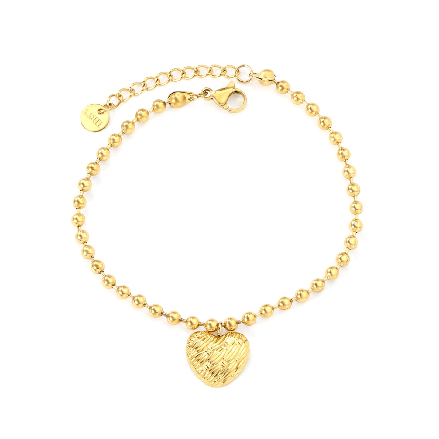 13.2*11.6mm heart pattern 18+3cm+6mm bracelet gold color asonjewelry