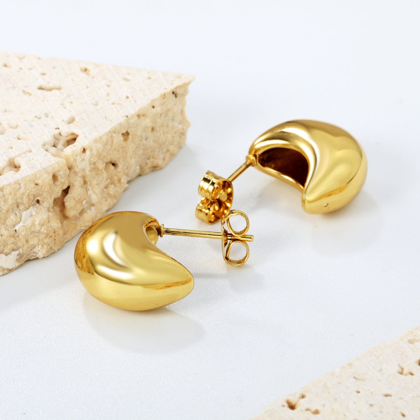 8.4*15mm meta earrings gold color asonjewelry