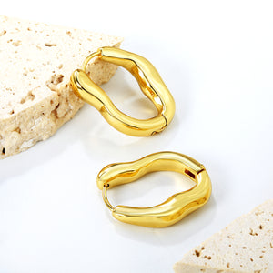 6.0*20.6*25mm irregular solid 0 shape earrings gold color