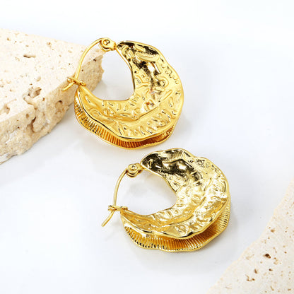 6.3*26mm cast maple leaf earrings gold color asonjewelry
