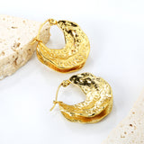 6.3*26mm cast maple leaf earrings gold color