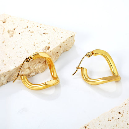 3.5*22mm Twisted Wire Double Sided Angled Earrings Gold color asonjewelry