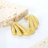 22*25mm winged stud earrings gold color