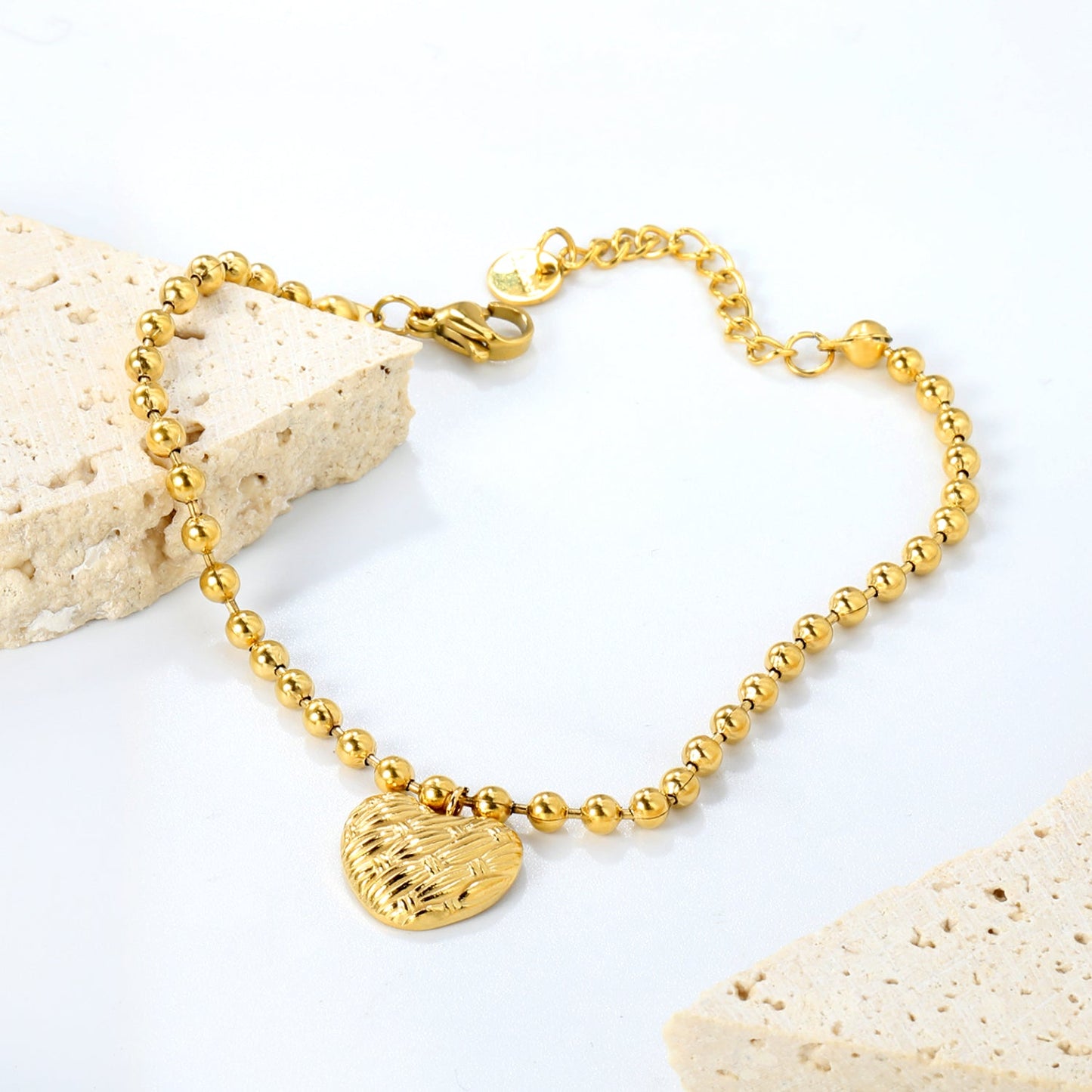 13.2*11.6mm heart pattern 18+3cm+6mm bracelet gold color asonjewelry