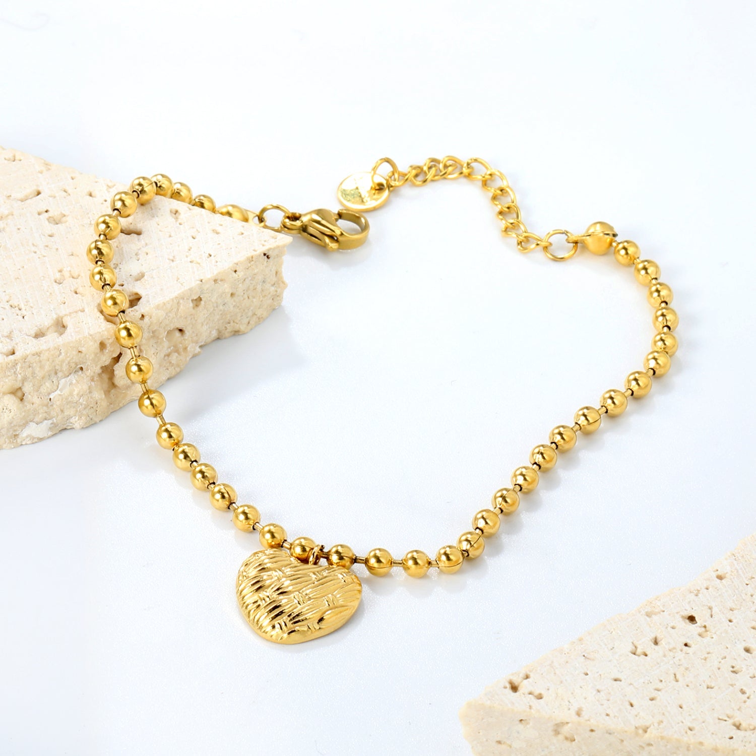 13.2*11.6mm heart pattern 18+3cm+6mm bracelet gold color asonjewelry