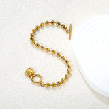Bracelet, 5mm bead chain, 17cm, without OT clasp, gold