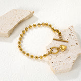 Bracelet, 5mm bead chain, 17cm, without OT clasp, gold