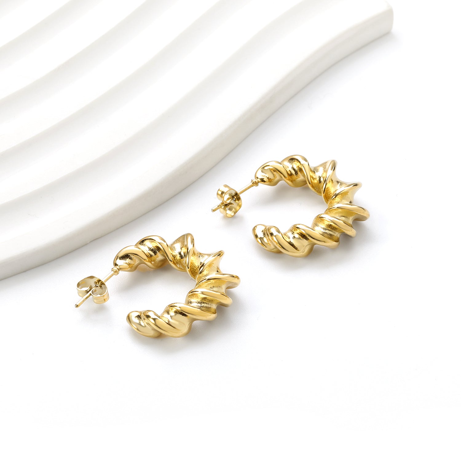 C-shaped spiral ear clips 7.6*36.5mm asonjewelry