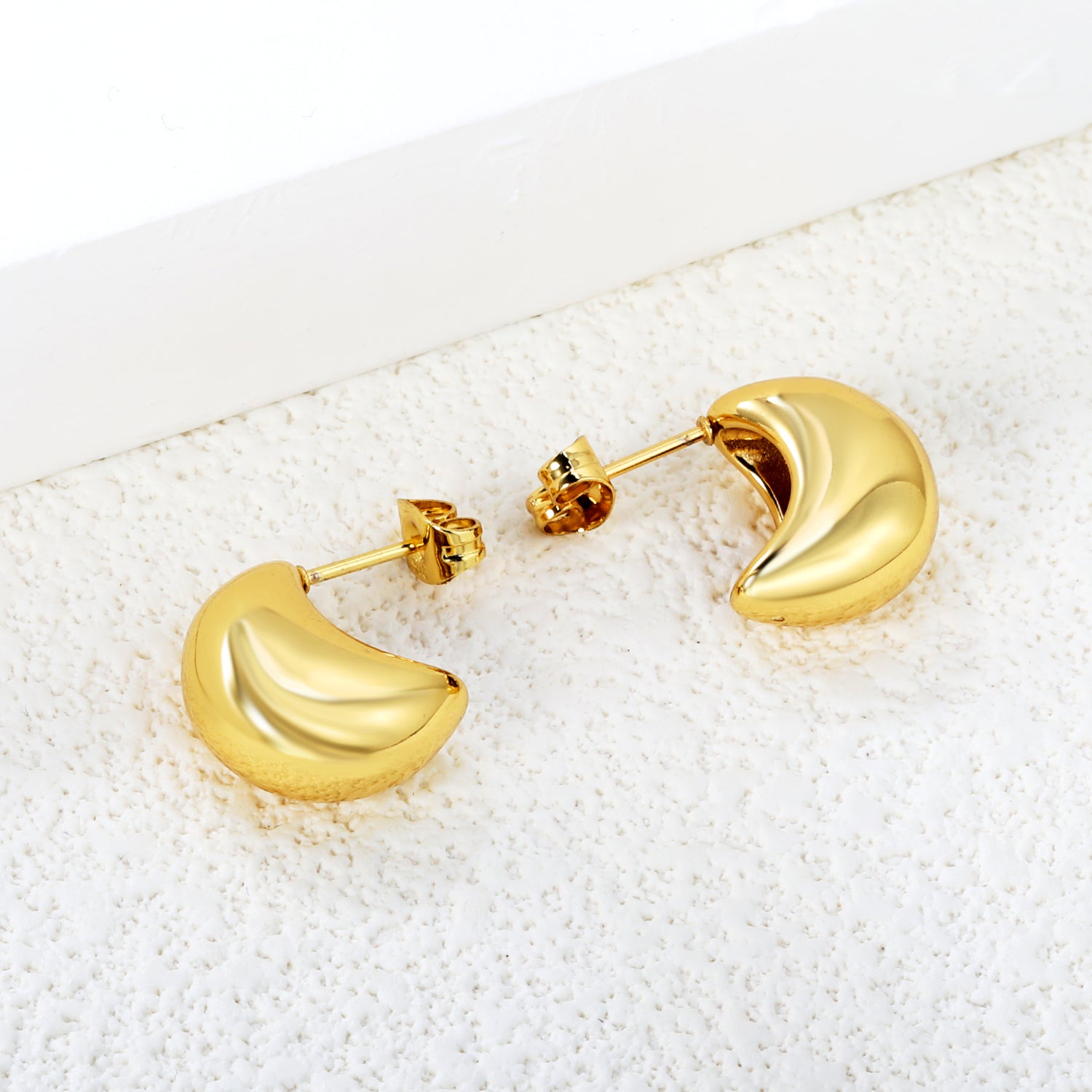 8.4*15mm meta earrings gold color asonjewelry