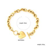 Heart Oversized Chain Bracelet Gold