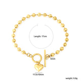 Bracelet, 5mm bead chain, 17cm, without OT clasp, gold