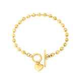 Bracelet, 5mm bead chain, 17cm, without OT clasp, gold