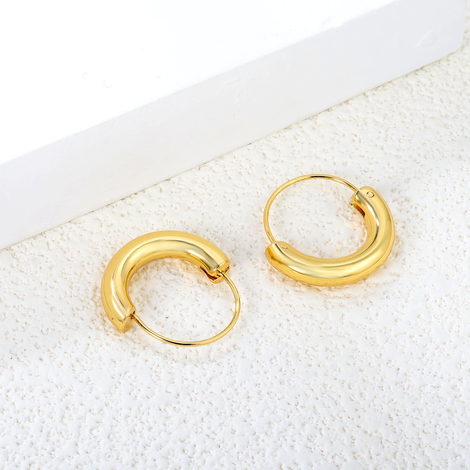 0.7*20mm outer 20mm semi-circle dangling earrings gold color asonjewelry