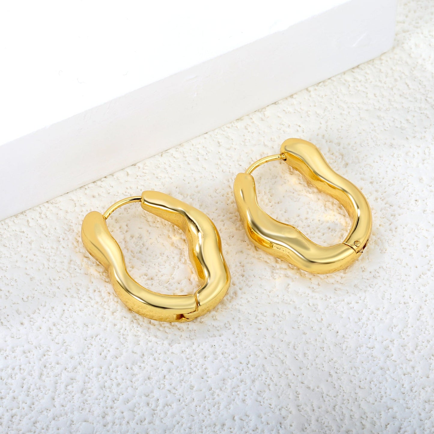 6.0*20.6*25mm irregular solid 0 shape earrings gold color asonjewelry