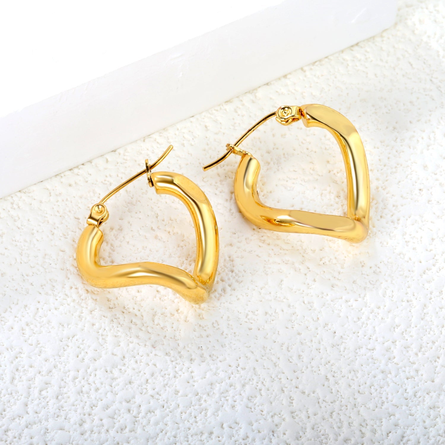 3.5*22mm Twisted Wire Double Sided Angled Earrings Gold color asonjewelry