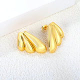 22*25mm winged stud earrings gold color