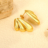 22*25mm winged stud earrings gold color