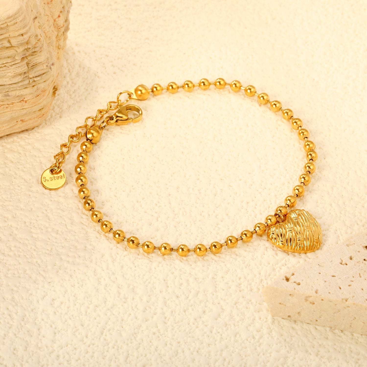 13.2*11.6mm heart pattern 18+3cm+6mm bracelet gold color asonjewelry