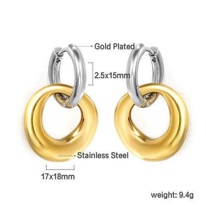2.5x15mm Circle with Shaped Hoop Earrings 17*18mm asonjewelry