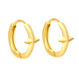 5.4mm cross-shaped with polished finish, earring hook 2.2 x inner diameter 10mm, gold-colored earrings