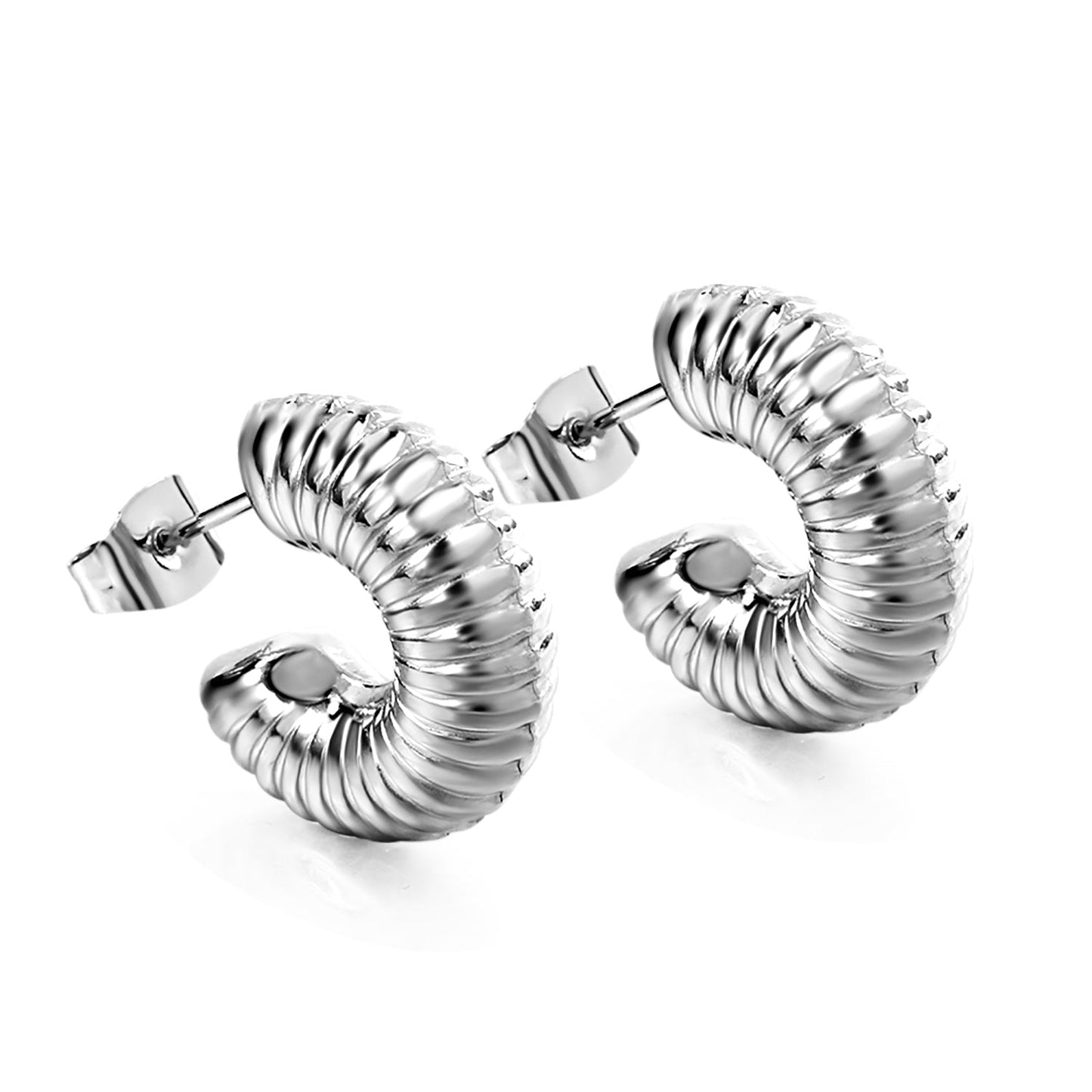 C-Shaped Horizontal Stud Earrings 6*17.5 asonjewelry