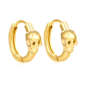 3.9 x 6.2 mm skull-shaped polished earring, ear hook 2.2 x inner diameter 10 mm, earring, gold color
