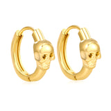 3.9 x 6.2 mm skull-shaped polished earring, ear hook 2.2 x inner diameter 10 mm, earring, gold color