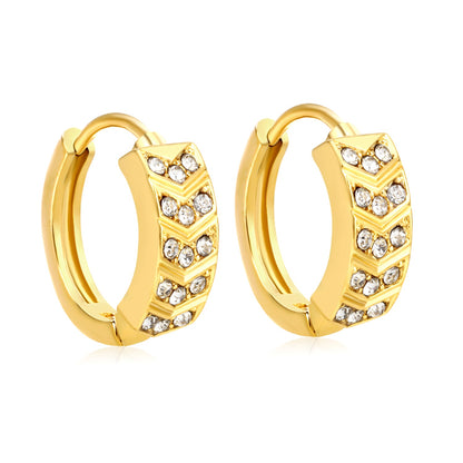 4.5 x 11mm hexagonal with imitation white Czech diamonds, earring hook 2.2 x inner diameter 10mm, gold-colored earrings asonjewelry
