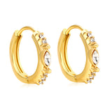 2.1 x 11.3mm leaf-shaped imitation white Czech diamonds + CNC white diamonds, ear hooks 2.2 x inner diameter 10mm, earrings in gold