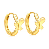 6.2 x 6.4mm Polished Butterfly, Ear Hook 2.2 x Inner Diameter 10mm, Earrings, Gold