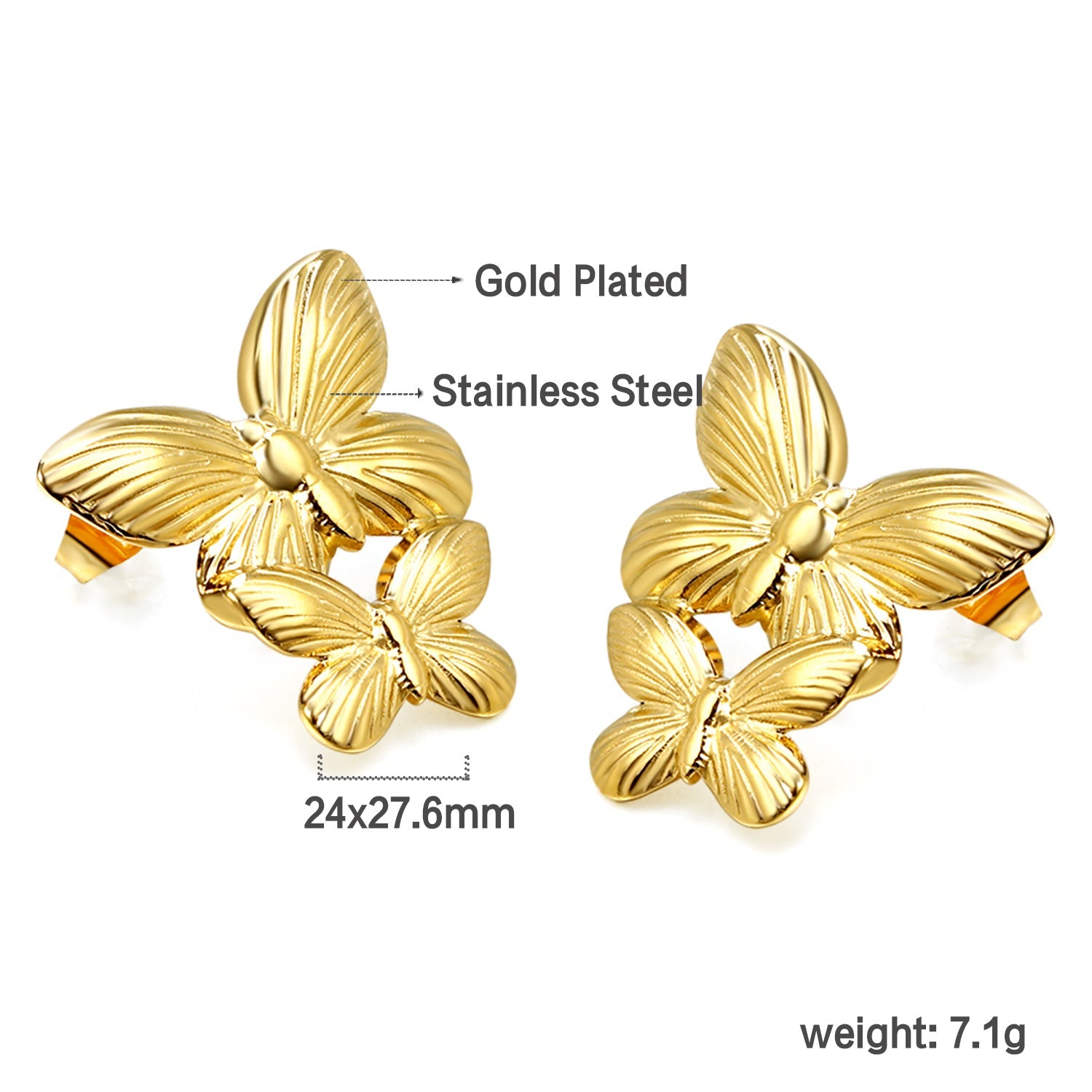 Size Butterfly Earrings 24*27.6 asonjewelry
