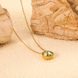 Round with white & mineral black & deep purple & light purple & red & pink & deep blue & light blue & deep green & light green & white opal & pink opal pendant 10mm necklace 43+5cm