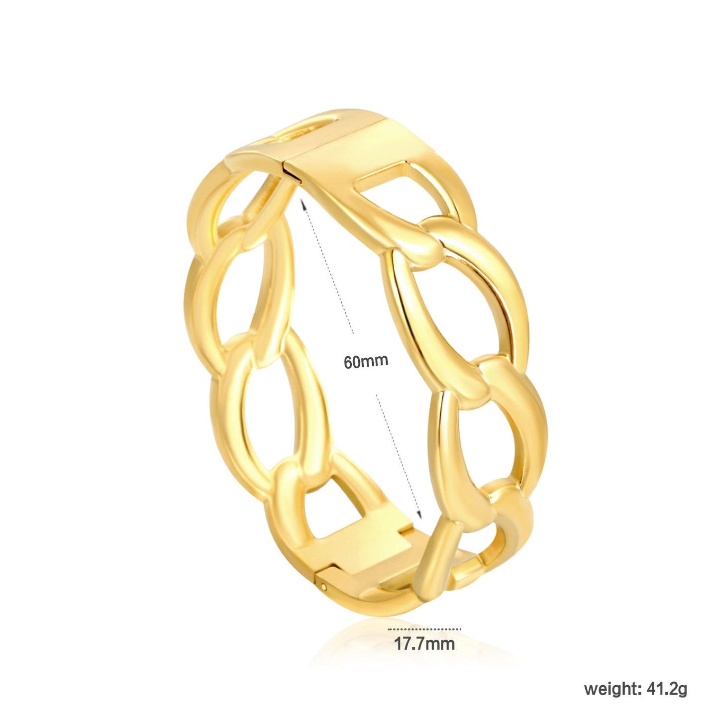 W17.7*ID60mm Bracelet Steel/Golden asonjewelry