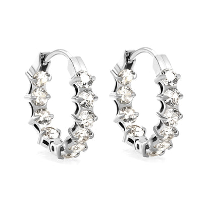 Thick 2.4*Wide 4.2*I.D. 14mm Ear Clips with rounded white/purple/pink zirconium steel/golden color asonjewelry